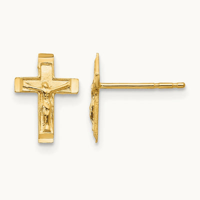 Madi K Crucifix Post Earrings, 14K