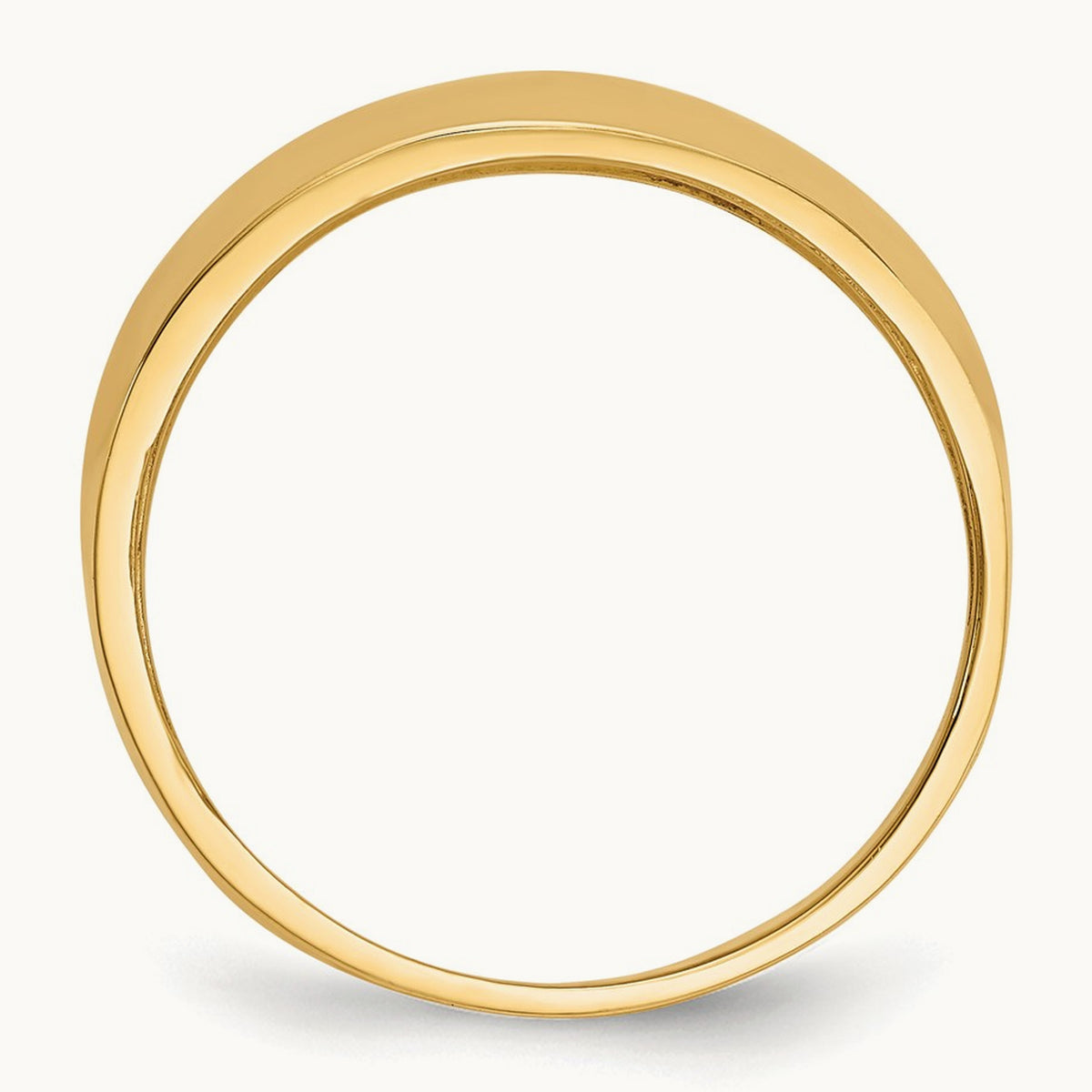 Ridge-edged Dome Ring, 14K