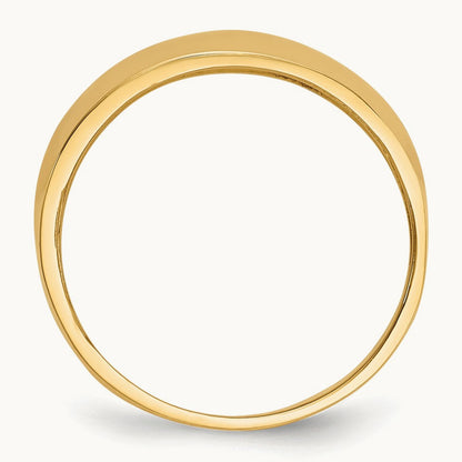 Ridge-edged Dome Ring, 14K