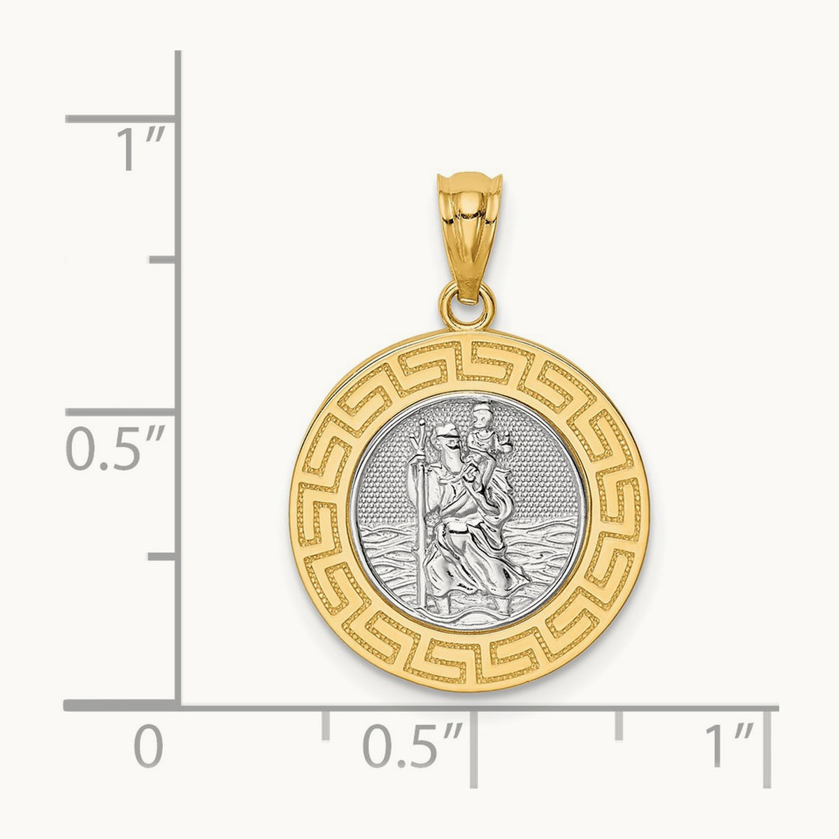 St. Christopher Medal with rhodium — 23mm