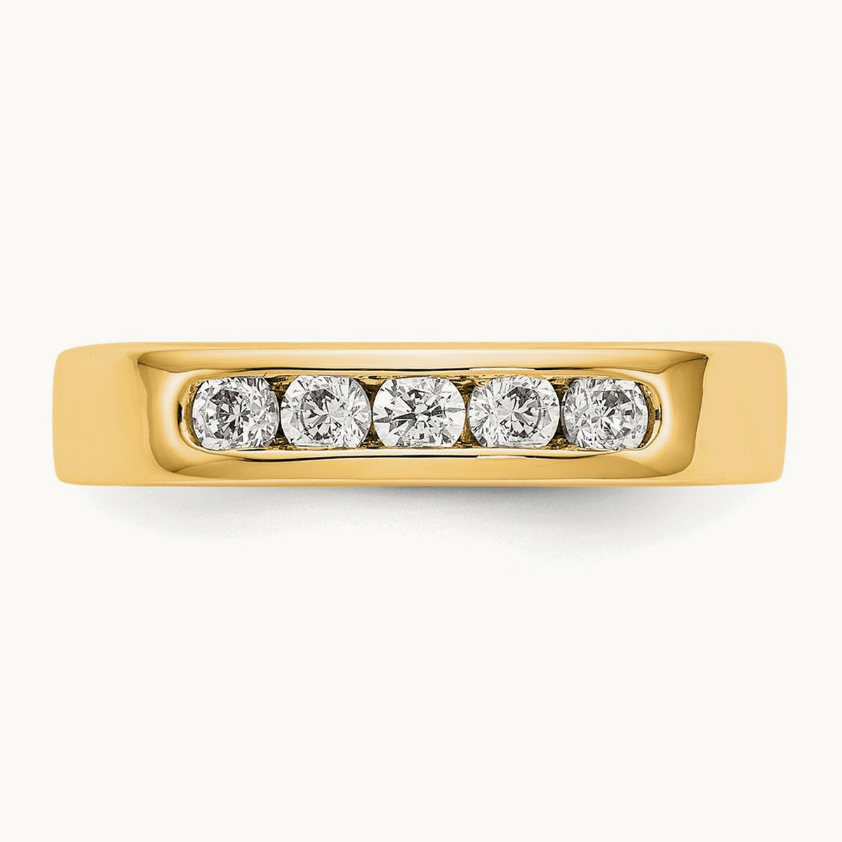 Setting: 5- Stone Closed Channel Band Mounting, 2.6mm, 14K Gold — 14K Yellow Gold