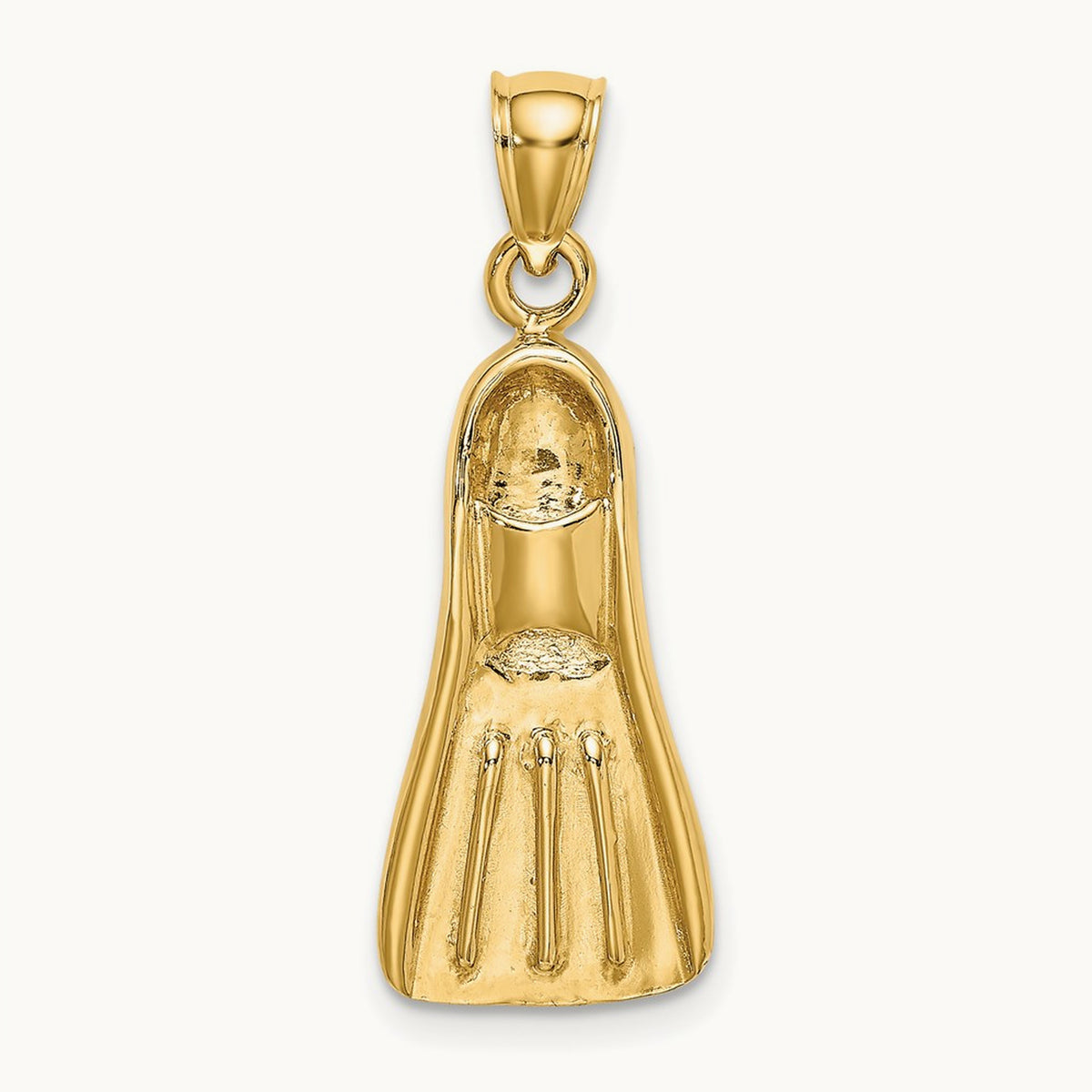3-D Scuba Flipper Charm — 14K Yellow Gold, 28.85mm