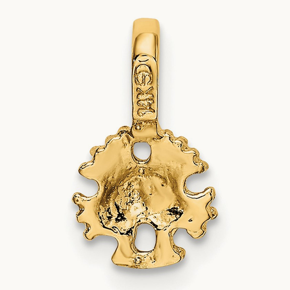 Mini Sand Dollar with Fixed Bail Charm, 14K
