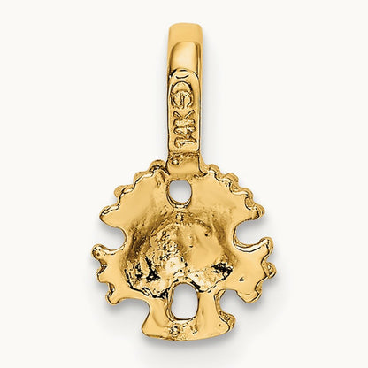 Mini Sand Dollar with Fixed Bail Charm, 14K