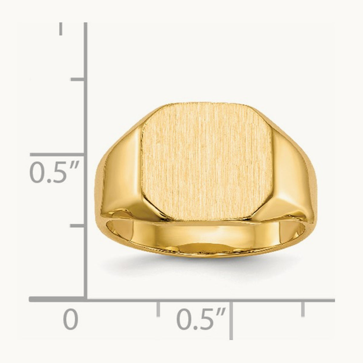 12.5x11. Closed Back Signet Ring, 0mm, 14K