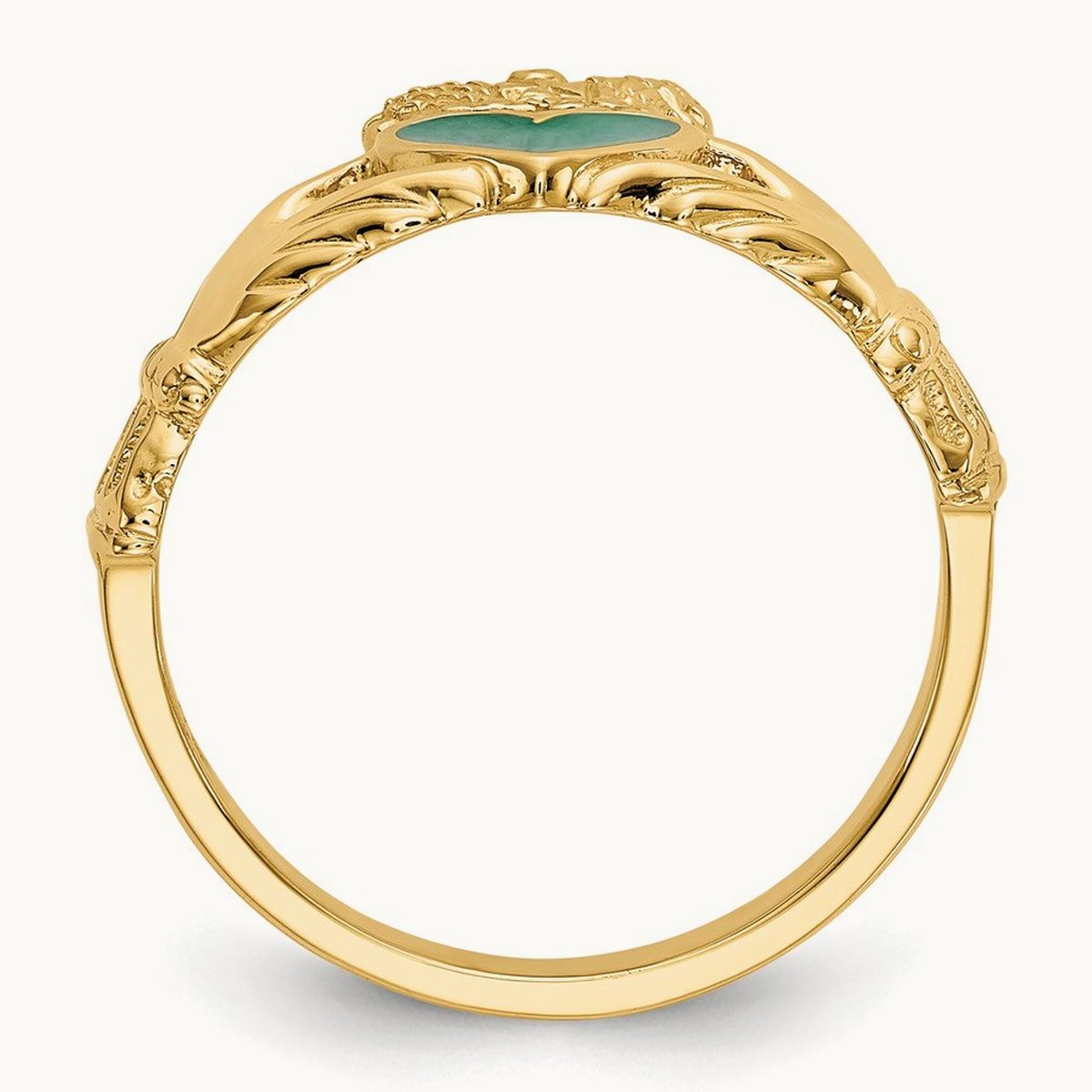 Enamel Claddagh Ring, 14K