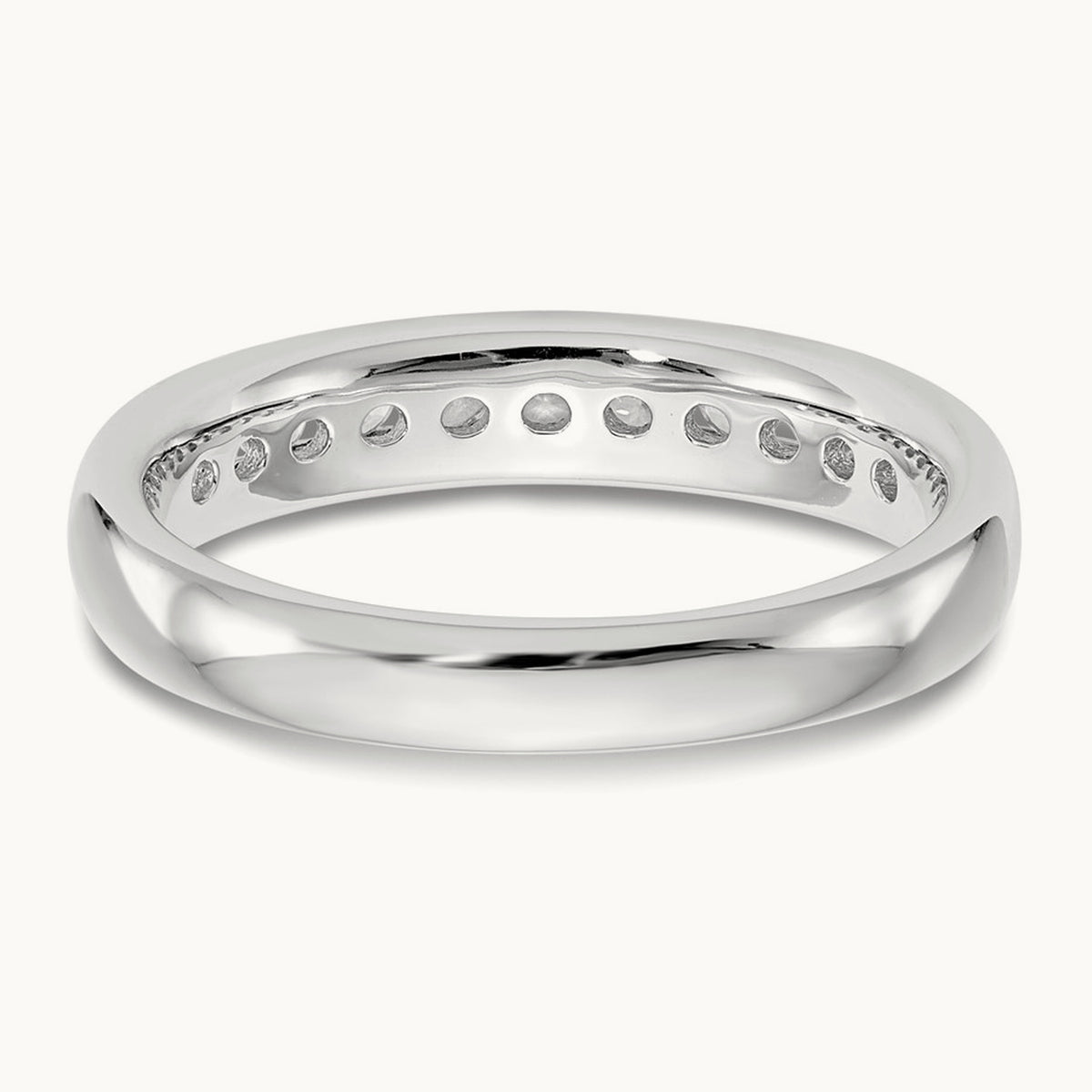 11-Stone Diamond Channel Band, 14K White Gold