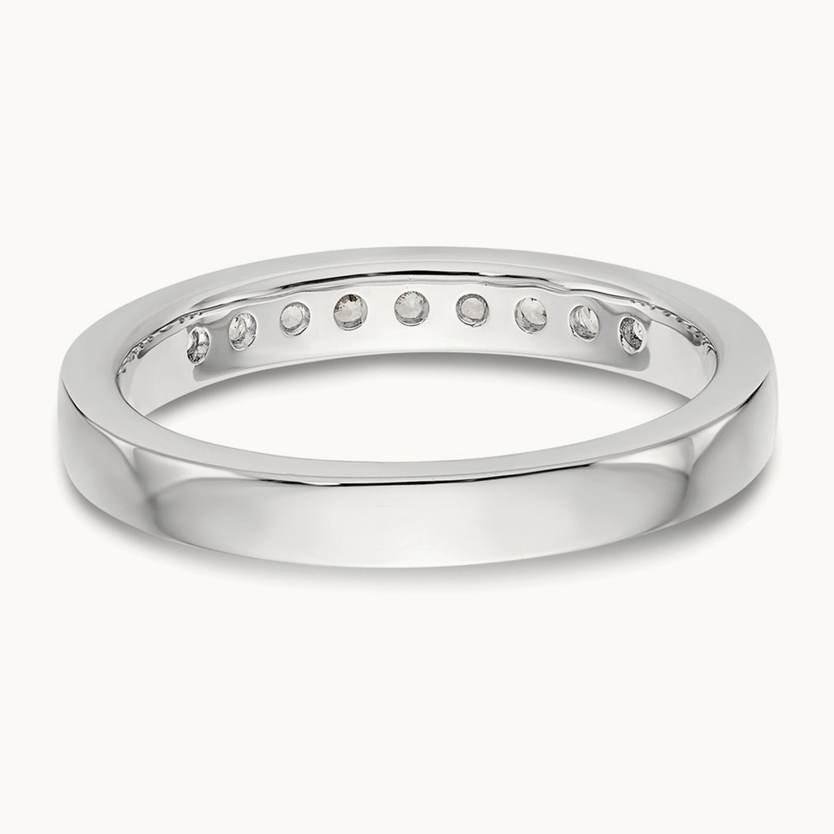 9- Stone Ladies Band Mounting, 2mm, 14K White Gold