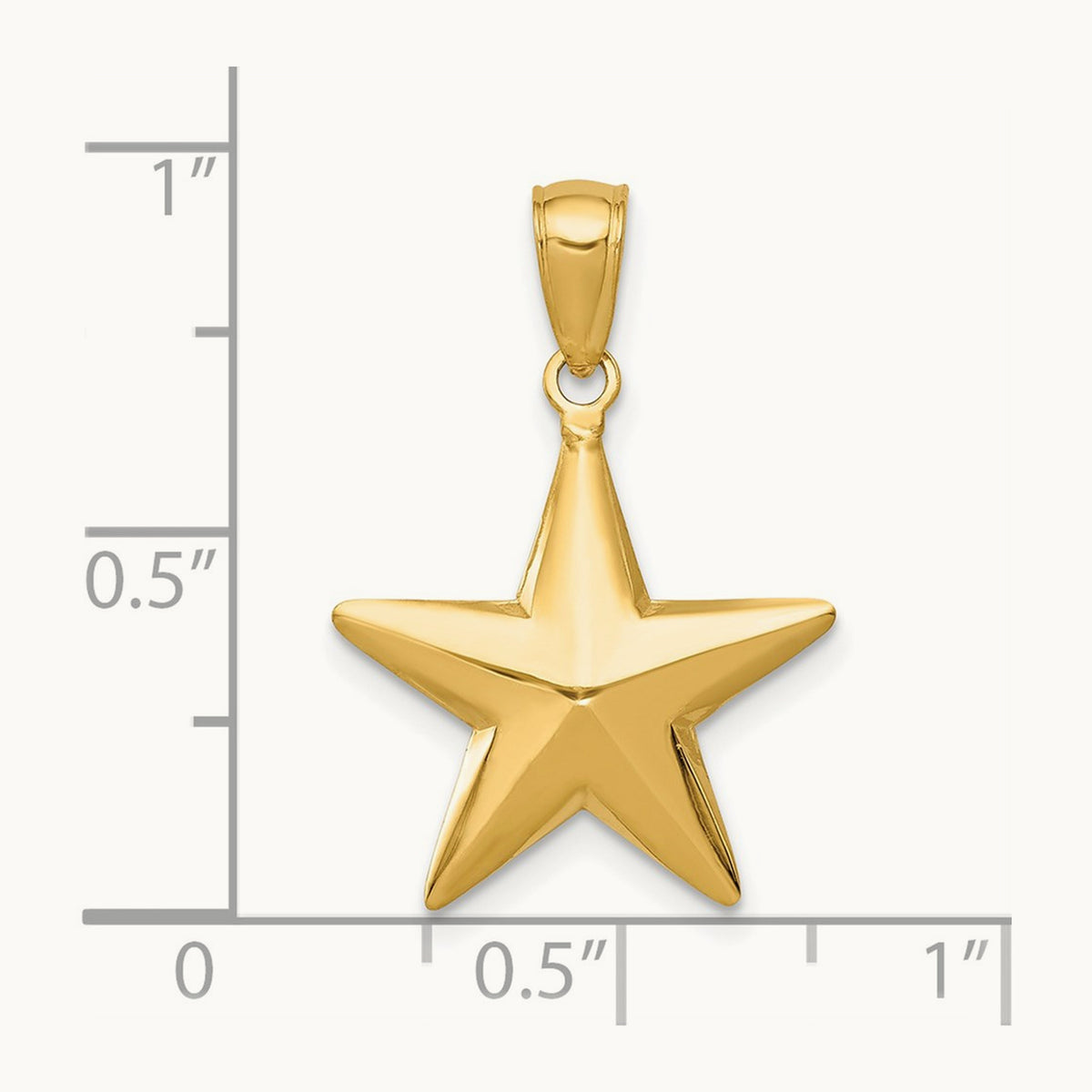 Polished 3-D Star Pendant, 14K