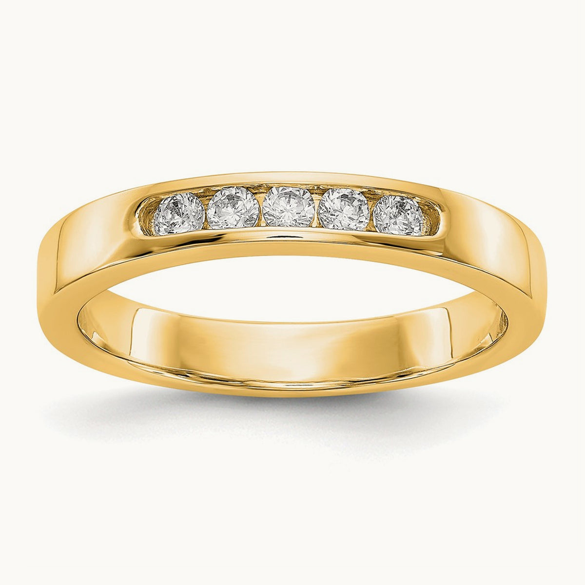 Setting: 5- Stone Closed Channel Band Mounting, 2.1mm — 14K Yellow Gold