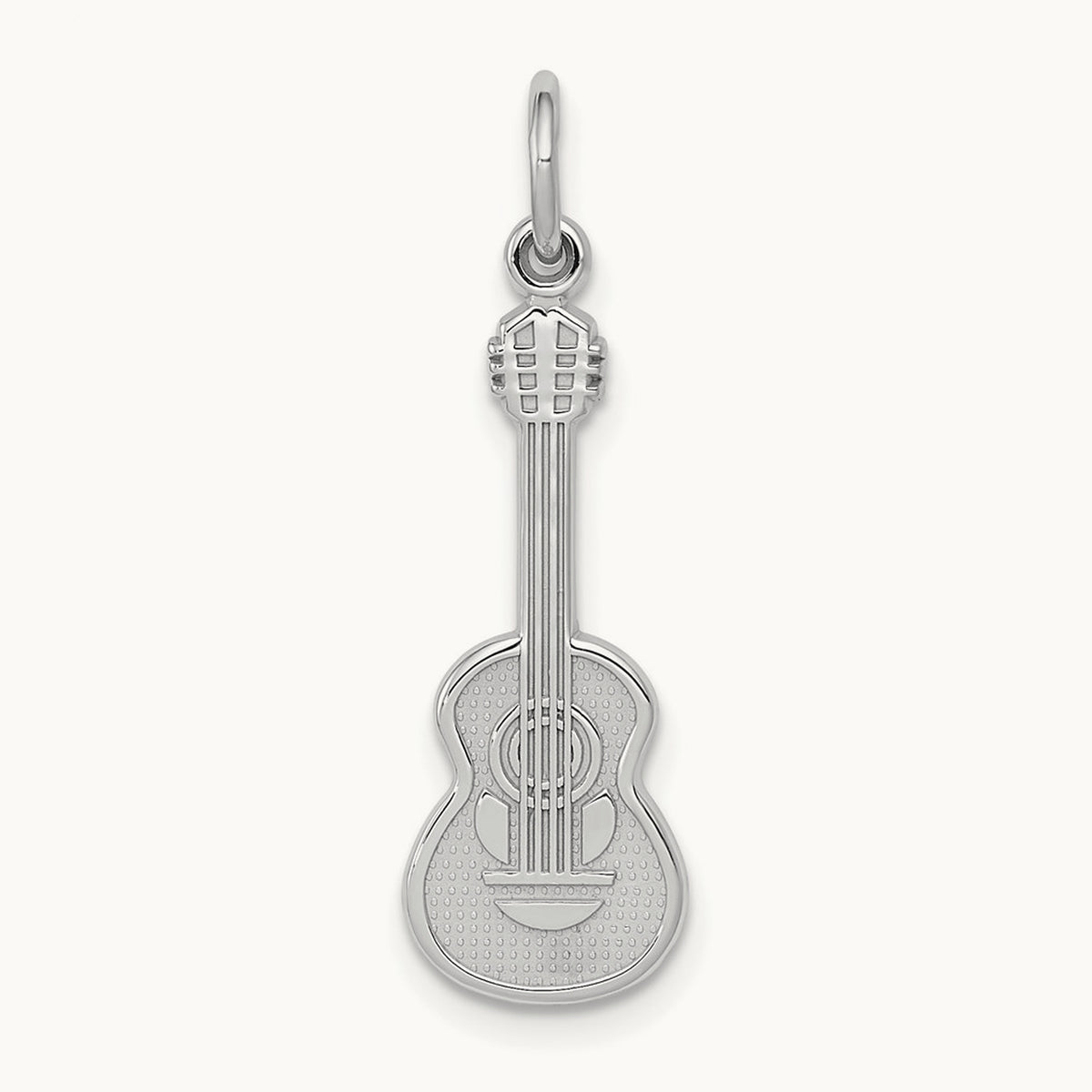 Guitar Charm, 14K White Gold