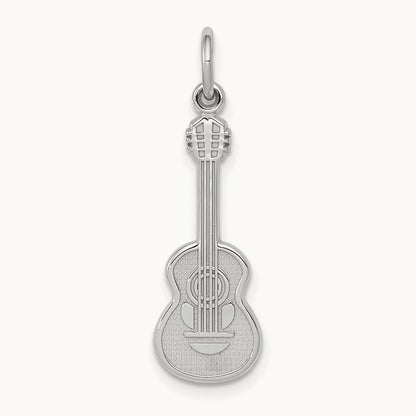 Guitar Charm, 14K White Gold