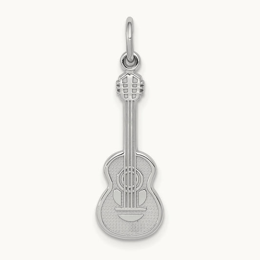 Guitar Charm, 14K White Gold