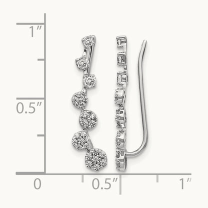 Diamond Ear Climber Earrings — photo set