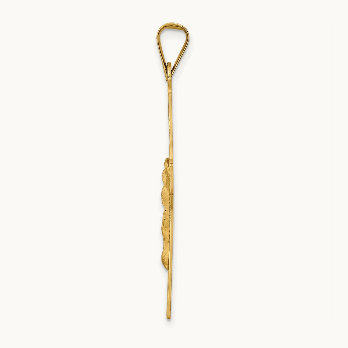 Polished Satin and D/C Crucifix Pendant, 14K