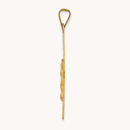 Polished Satin and D/C Crucifix Pendant, 14K