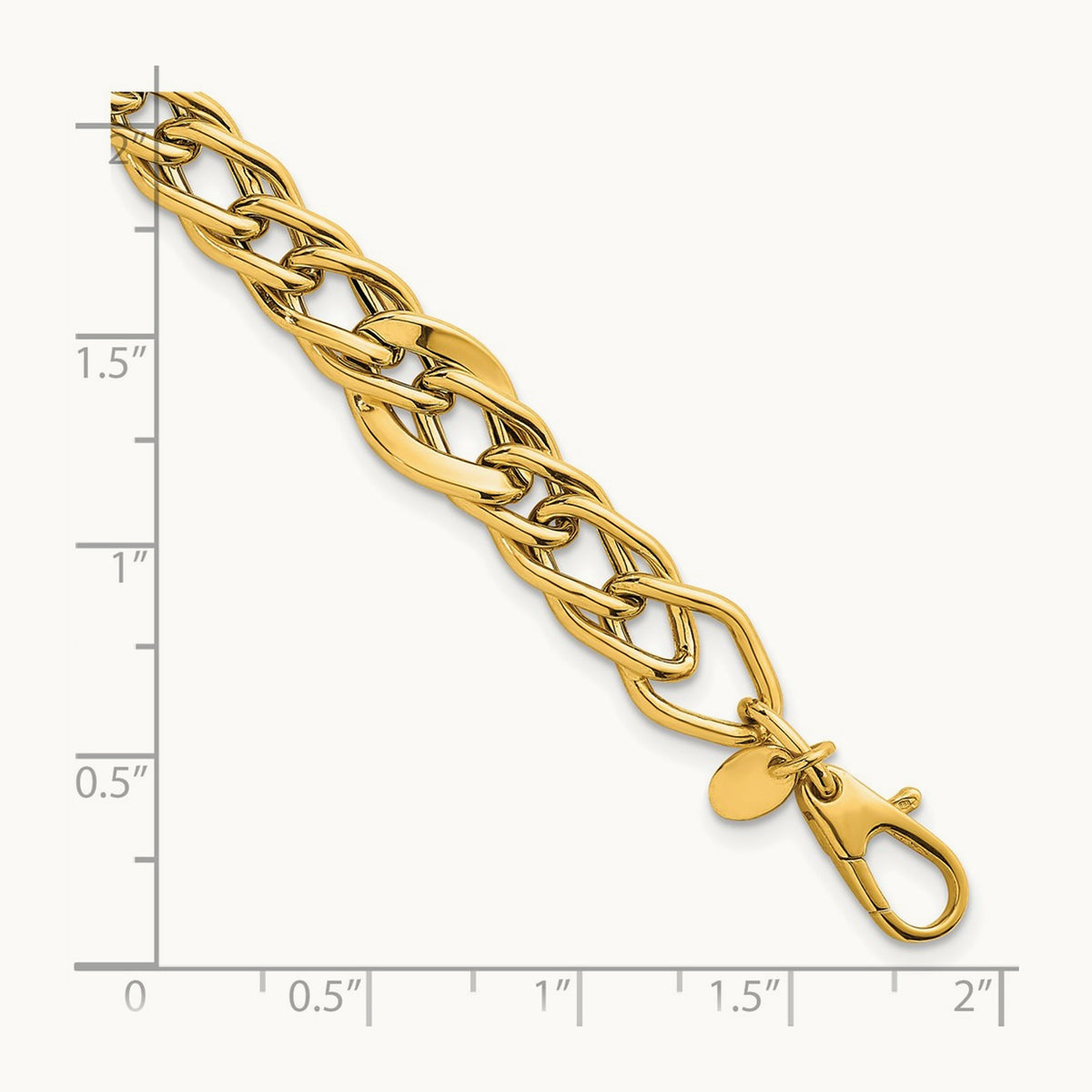 Polished 8in Multi Link Bracelet, 14K