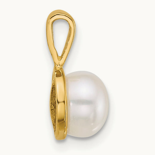 Polished 7- Button Freshwater Cultured Pearl Pendant, 14K