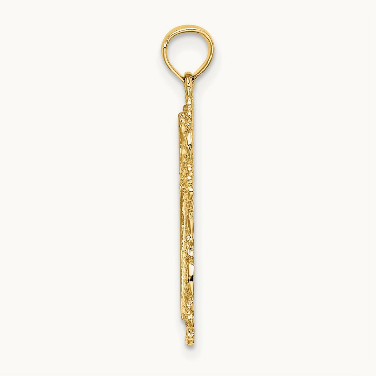 Cross w/ Filigree Lace Trim Charm, 14K