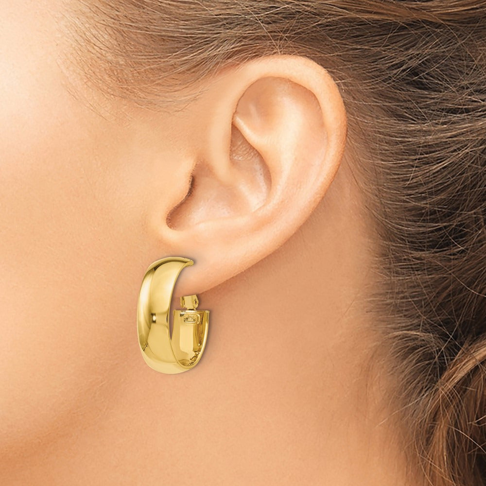 Polished Omega Back Hoop Earrings — 23mm
