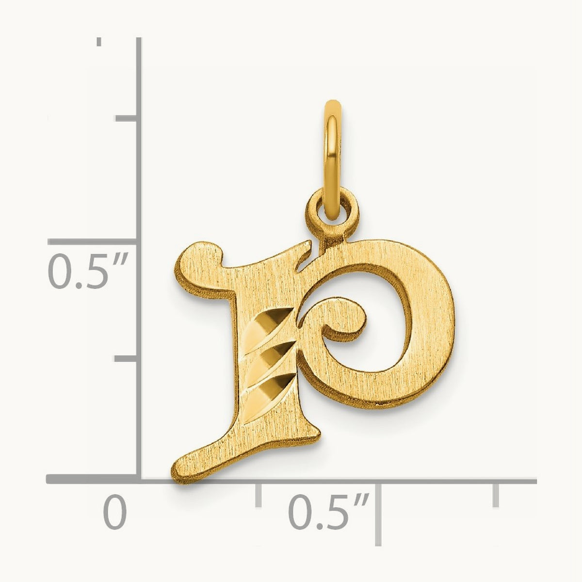 Diamond-cut Initial Charm — 14K Yellow Gold, P
