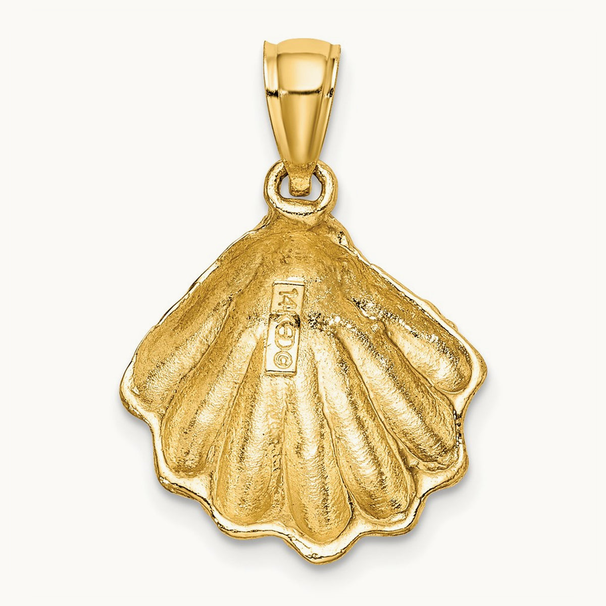 Textured Oyster Shell Charm — 22mm
