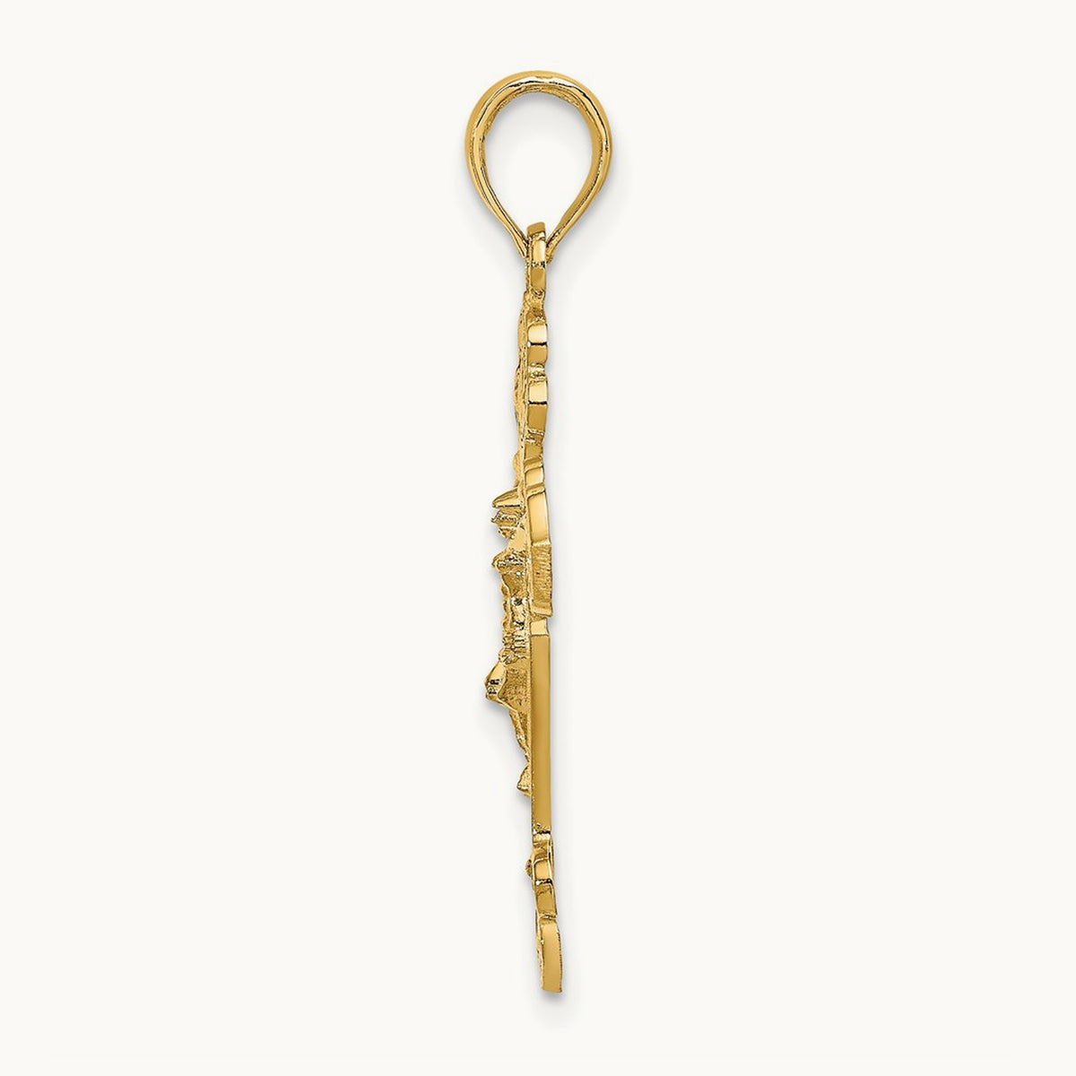 D/C Crucifix W /Fancy Tips Charm, 14K