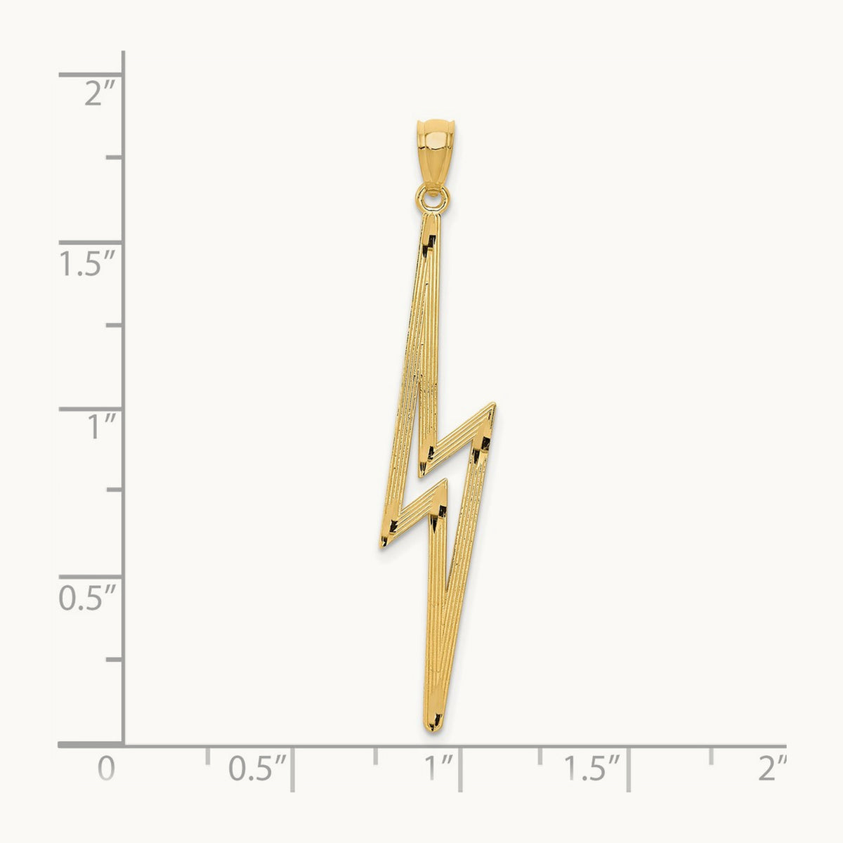 Polished D/C Lightning Bolt Pendant, 14K