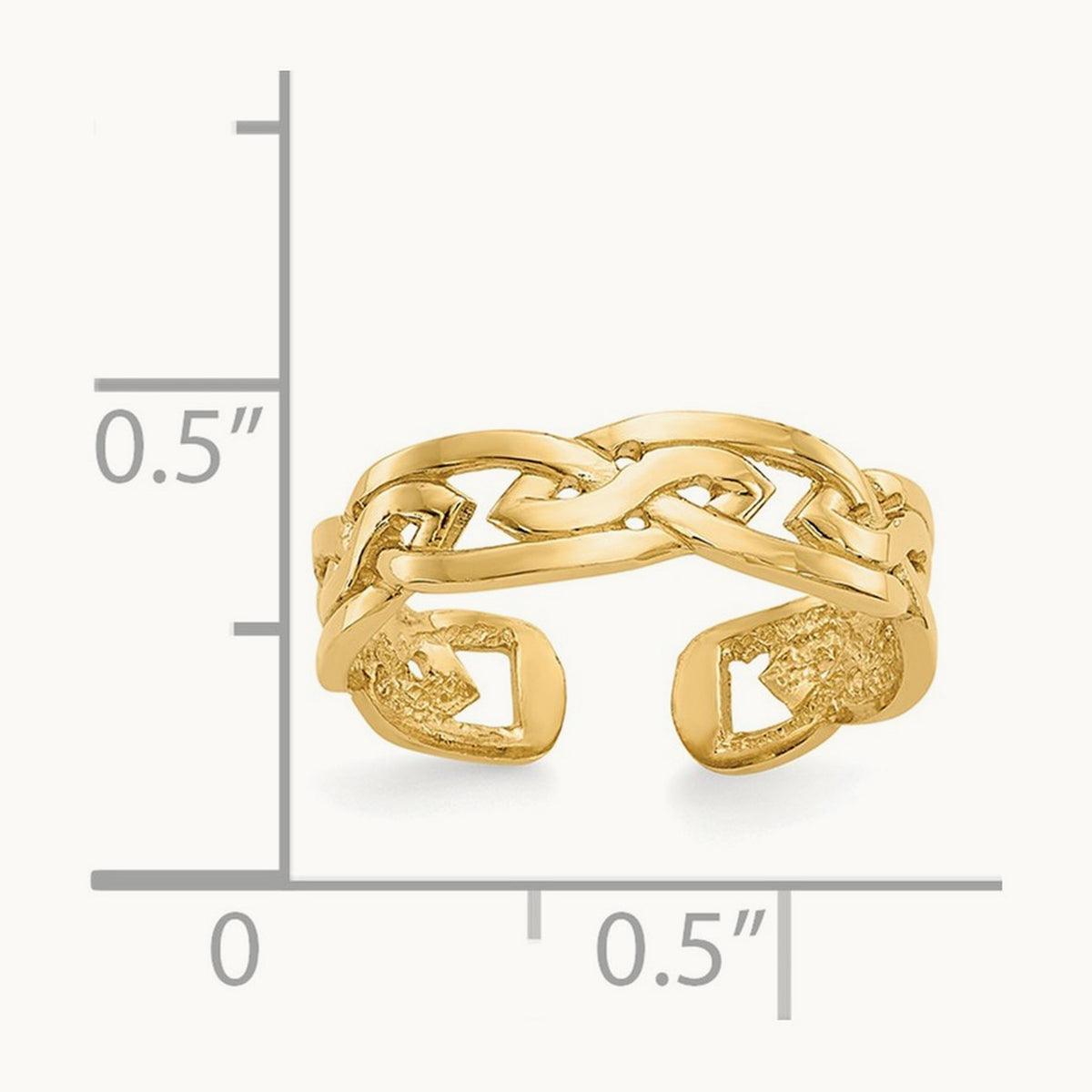 Celtic Knot Design Toe Ring, 14K
