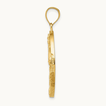 Lab Created Opal Lighthouse Sailboat Pendant, 14K
