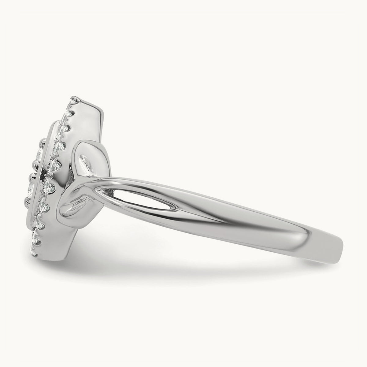 Complete Diamond Marquise Cluster Engagement Ring — 14K White Gold