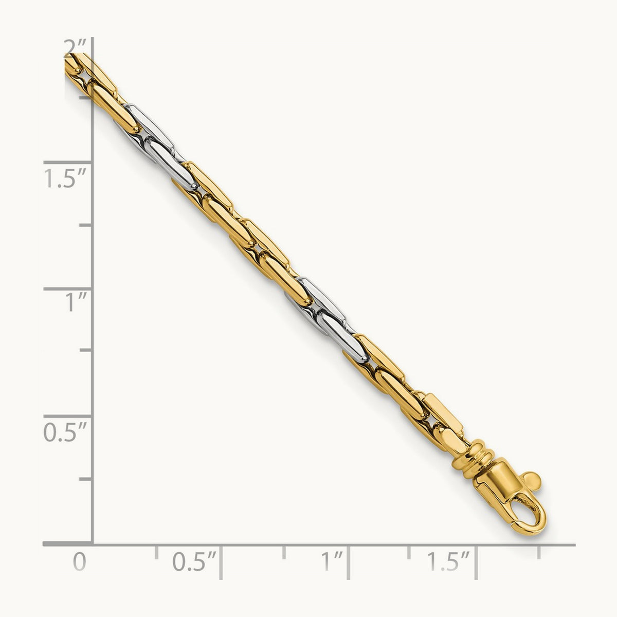 Polished Fancy Link Bracelet, 14K Two-tone