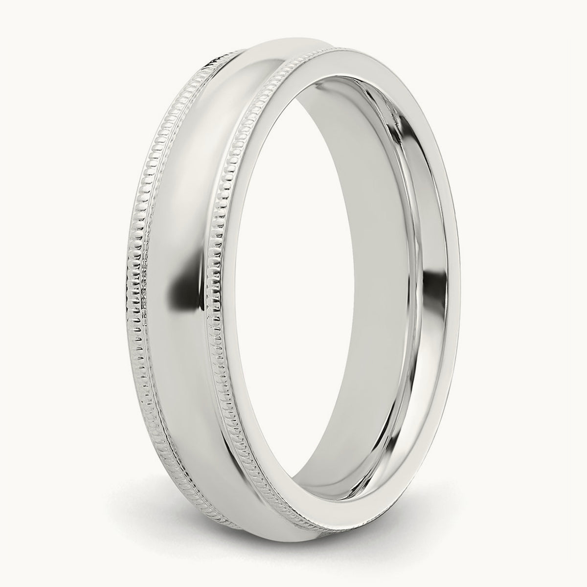 Milgrain Comfort Fit Band — Sterling Silver, 5mm
