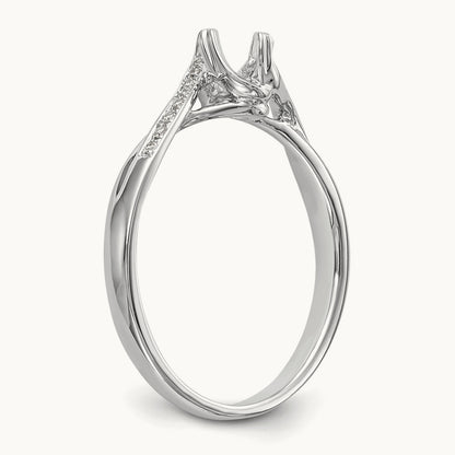 First Promise Diamond Semi-Mount Promise/Engagement Ring, 14K White Gold