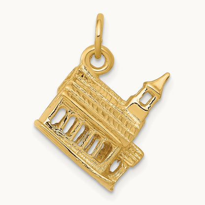 3-D Church Charm, 14K
