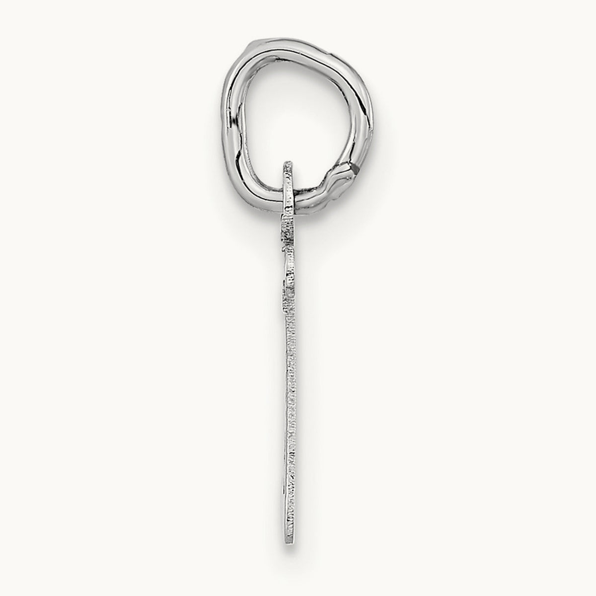 Small Slanted Block Initial Charm — 14K White Gold, Z