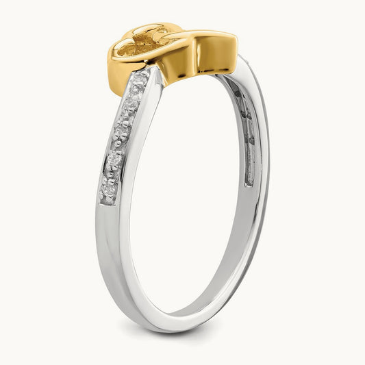Polished Double Heart Diamond Ring — photo set