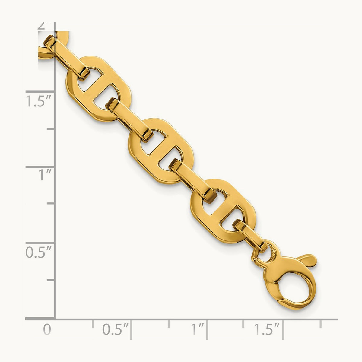 Polished 7.5 Fancy Anchor Link Bracelet, 14K