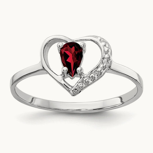 Pear Garnet AA Diamond ring — photo set