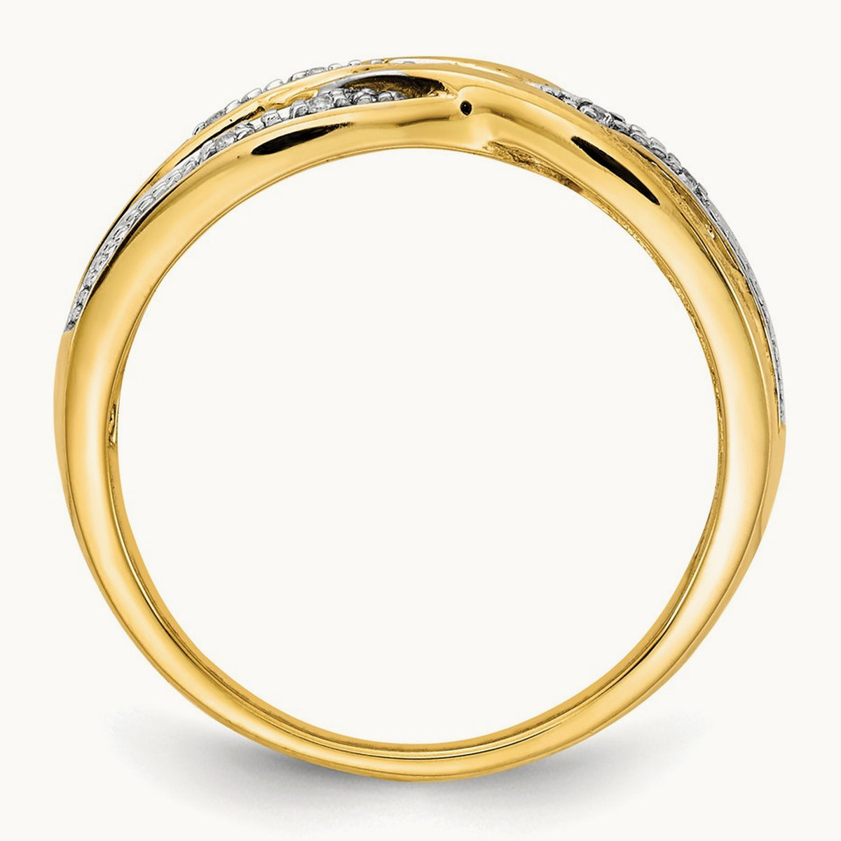 Rhodium Diamond Ring, 14K