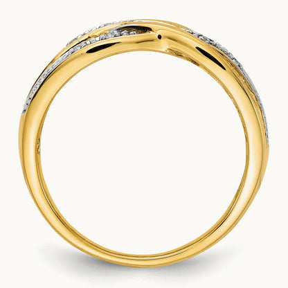 Rhodium Diamond Ring, 14K