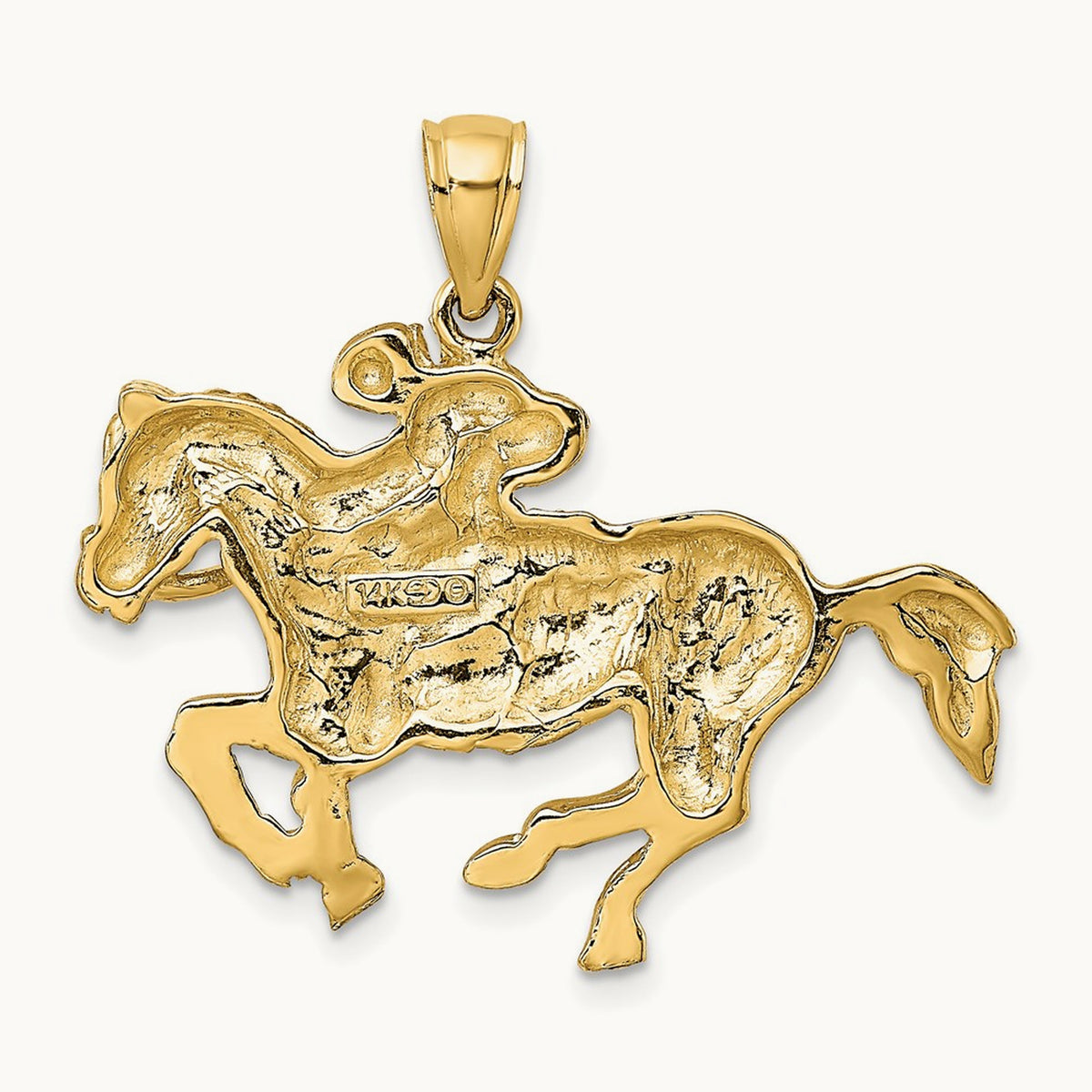 Jockey on Horse Charm, 14K
