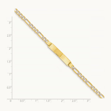 Pavé Figaro ID Bracelet, 14K with Rhodium