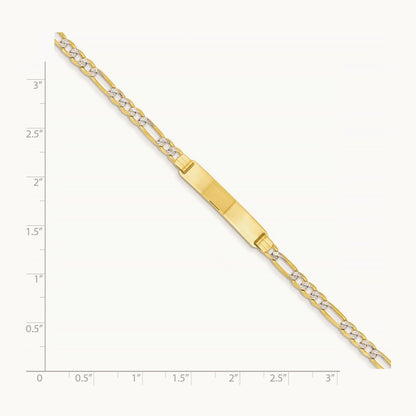Pavé Figaro ID Bracelet, 14K with Rhodium