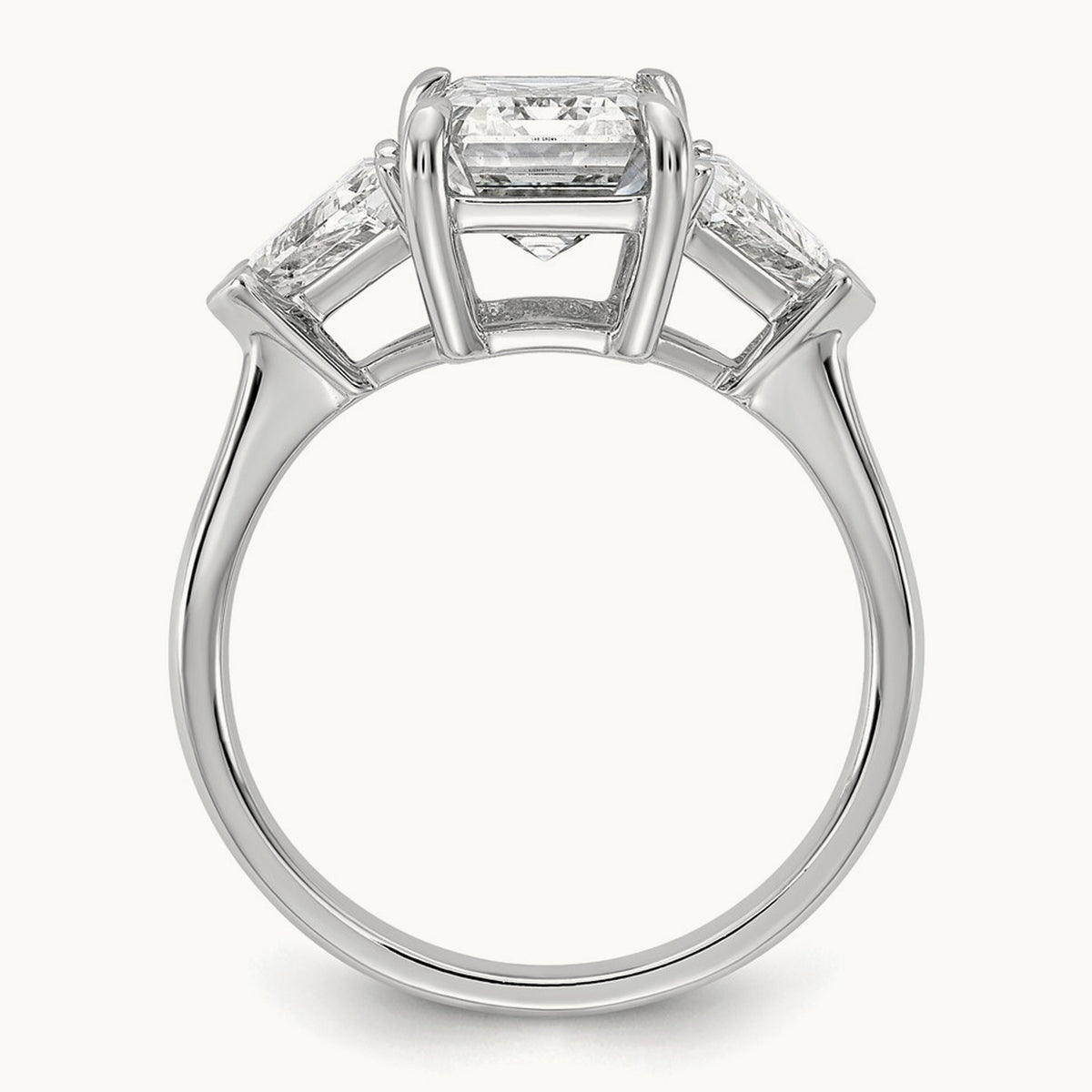 Radiant & Triangle Engagement Ring, 1.25-3.50 ct tw Lab-Grown Diamond — 3 5/8 ct, 14K White Gold