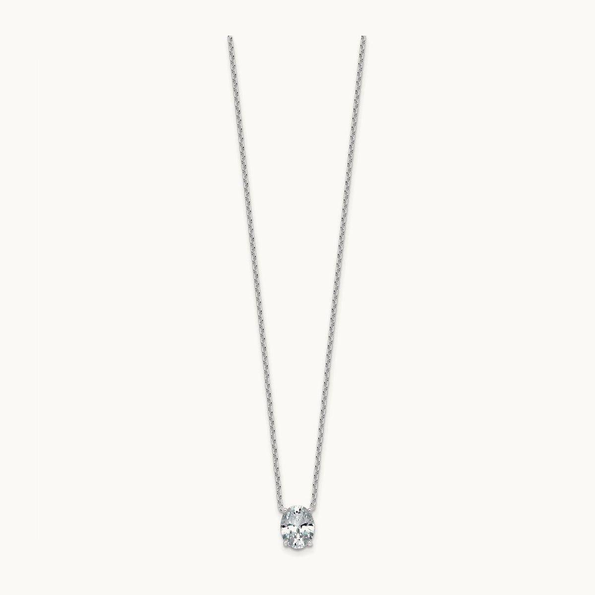 Oval Pendant Necklace, 0.25-4.00 ct tw Lab-Grown Diamond — 1 1/2 ct, 14K White Gold