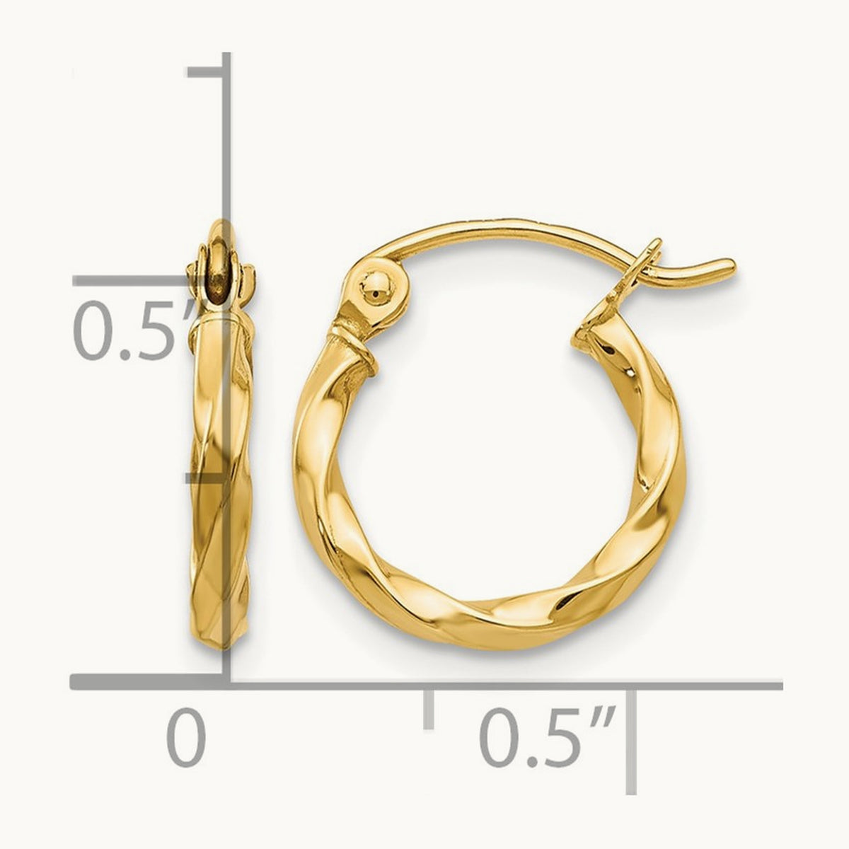 Twist Polished Hoop Earring — 10mm