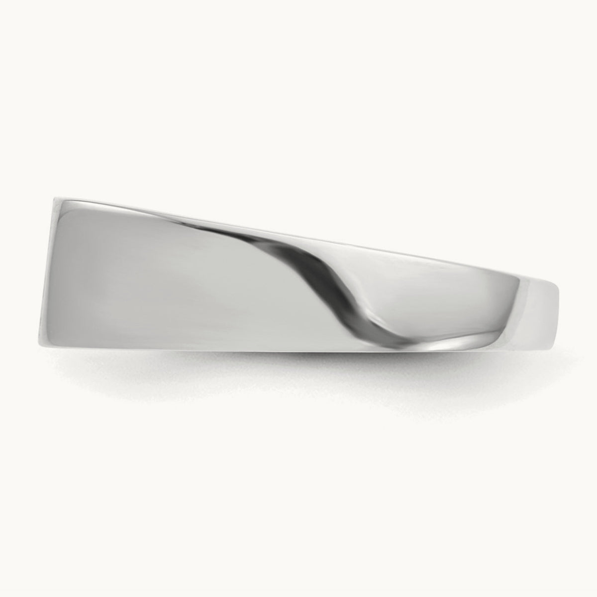 10.5x5. Closed Back Signet Ring, 5mm, 14K White Gold