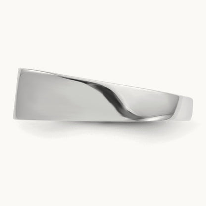 10.5x5. Closed Back Signet Ring, 5mm, 14K White Gold