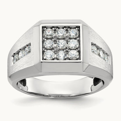 Square Cluster Men's Ring, 1.00 ct tw Lab-Grown Diamond